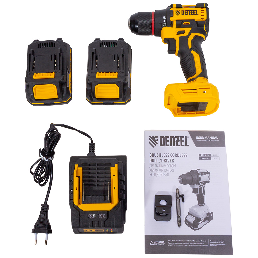Дрель-шуруповерт аккум. 20В, Denzel CDH-BL-20