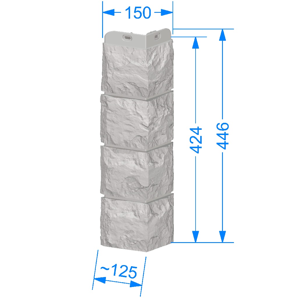Угол фасадный, наружный Дёке Standard Дюфур, ишгль 424мм