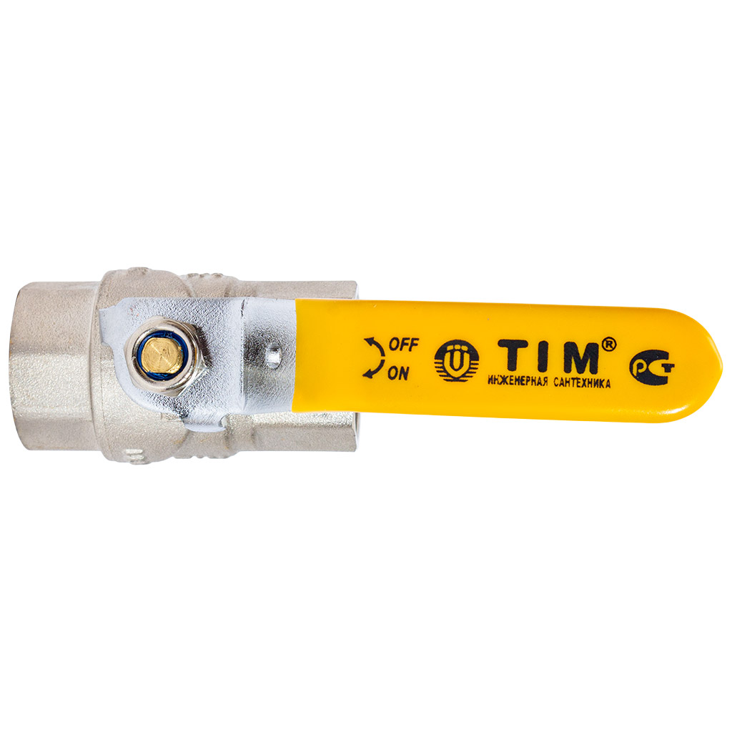 Кран газовый TIM, шаровый, 3/4'' г-г, рычаг