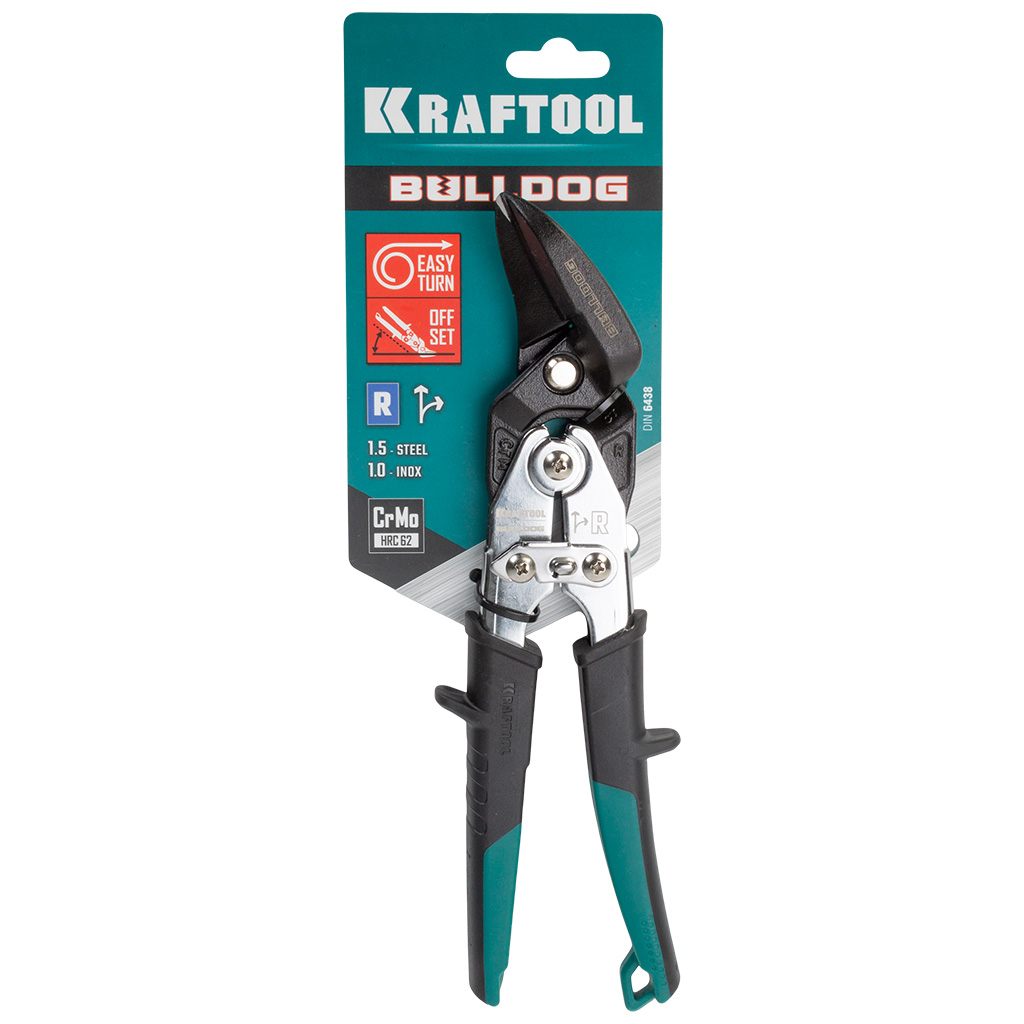 Ножницы по металлу Kraftool Bulldog, правый рез усиленные 260мм