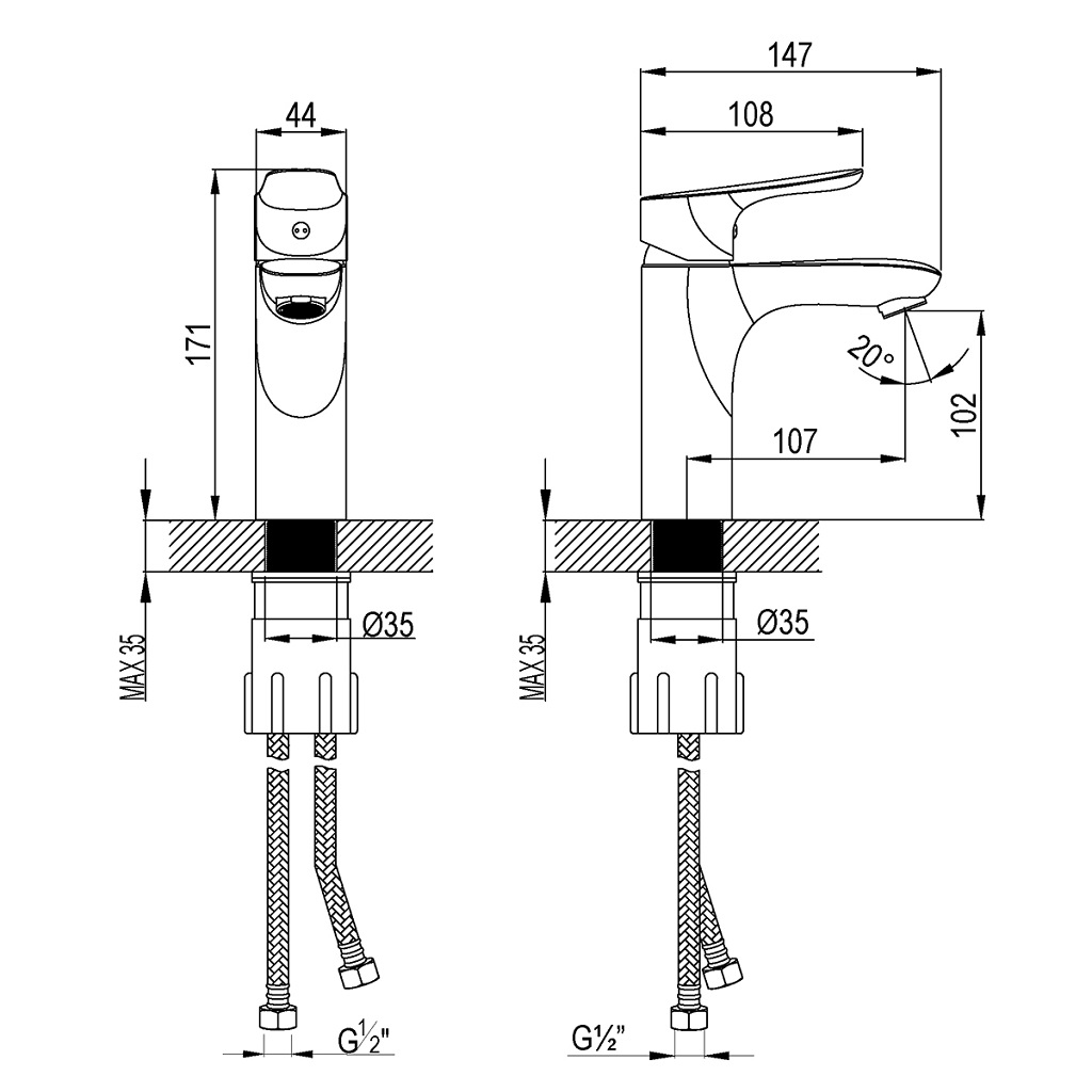 Смеситель Lemark Selena LM0806C, для умывальника