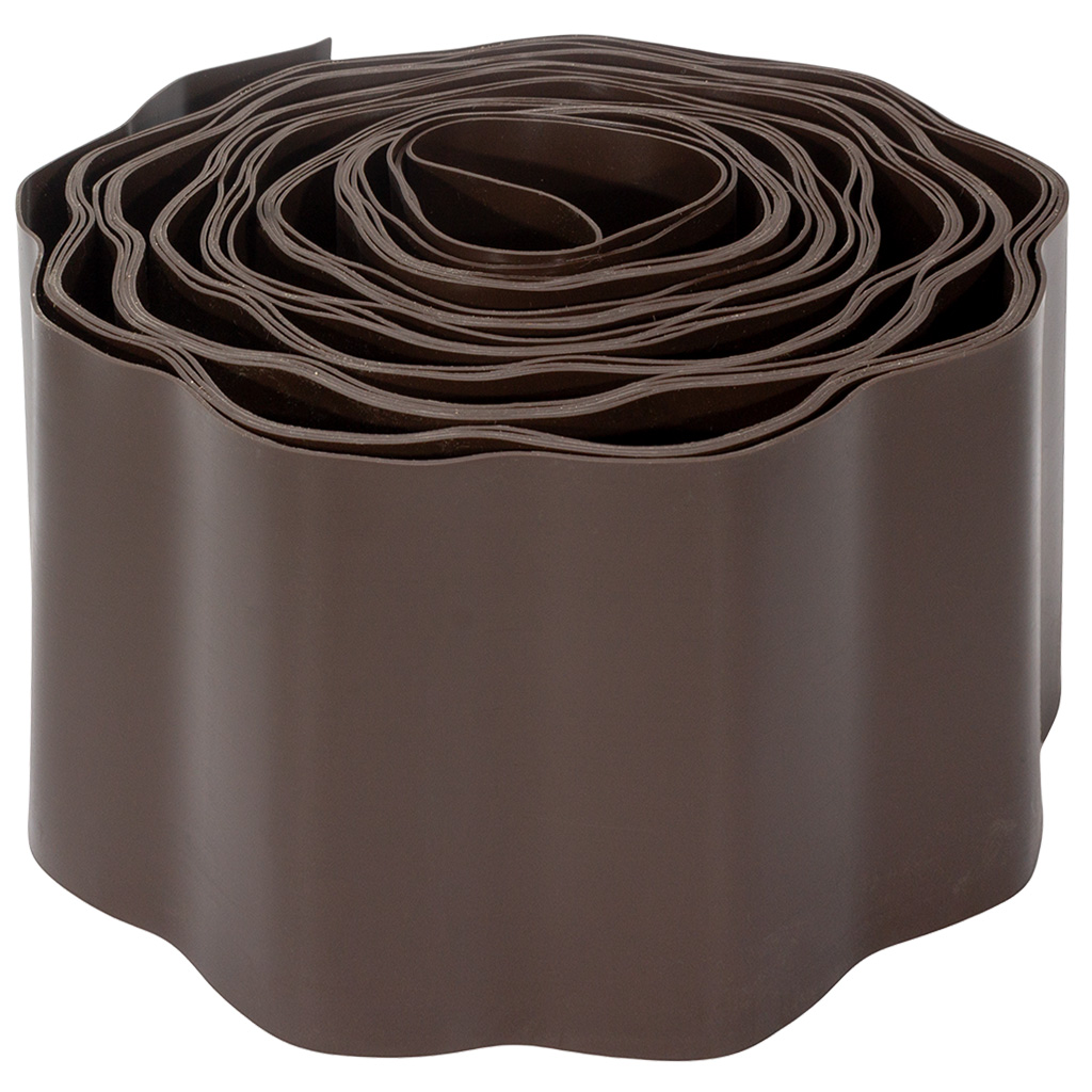 Лента бордюрная Протэк Гофра, коричневый, 100мм х 9000мм