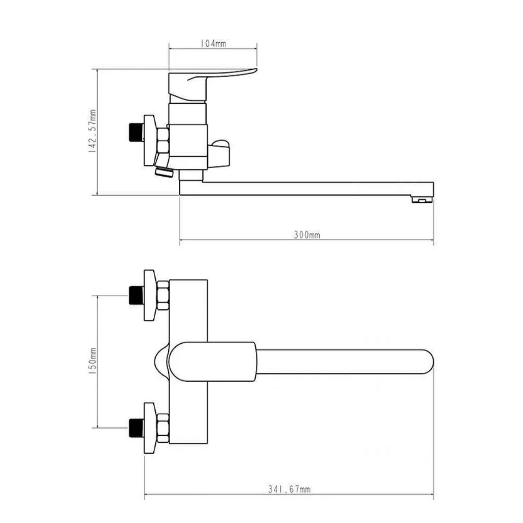 Смеситель Econoce EC0282BL, для ванны, черный/хром