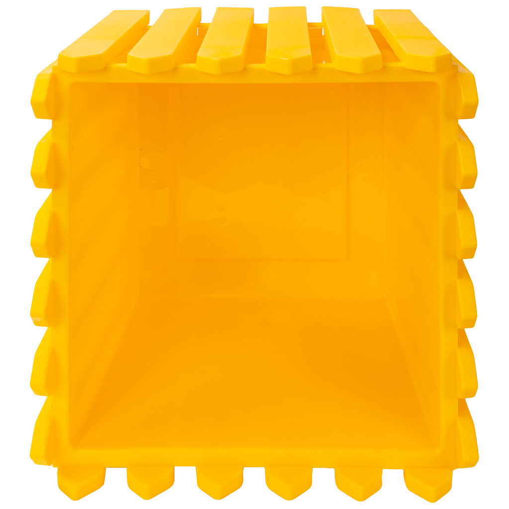 Кашпо Лардо, квадратное, среднее 283х283х218, пластик, желтый