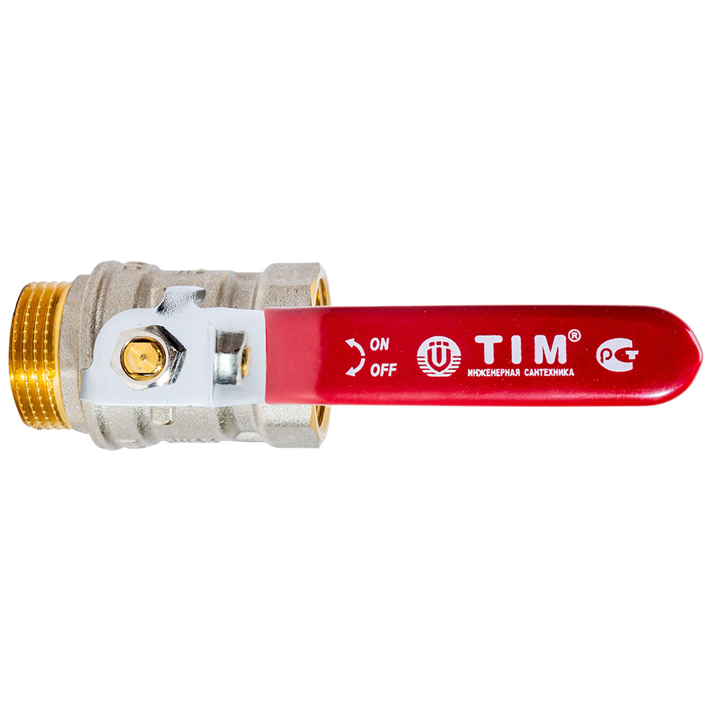 Кран шаровый для воды TIM, 1" г-ш, рычаг