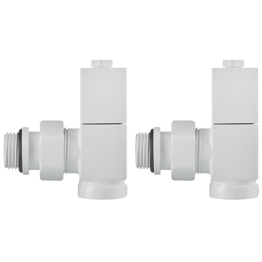 Набор дизайн-вентелей Royal Thermo Cube, белый, угловой, 1/2