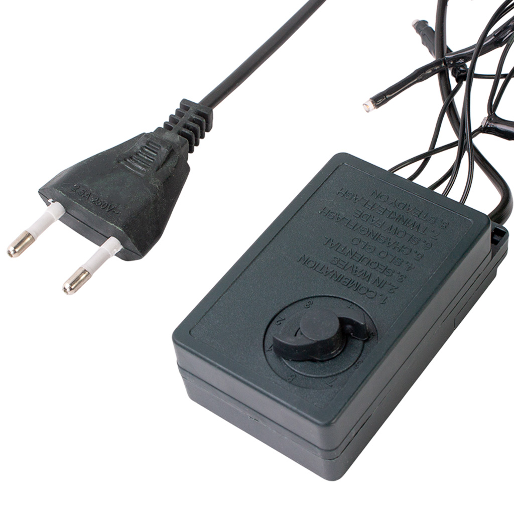 Электрогирлянда Нить Ежик, 20м, зеленый провод, теплый свет