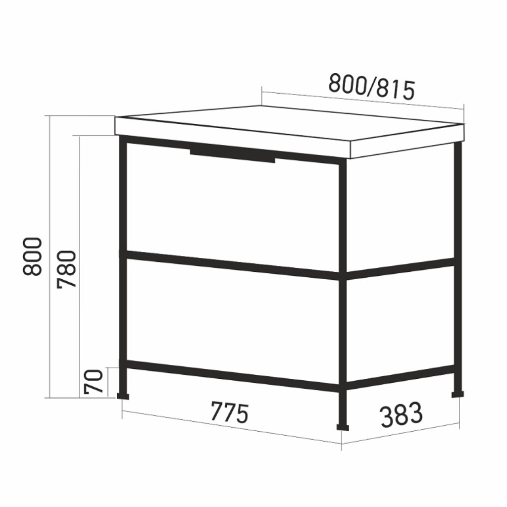 Тумба напольная Бруклин 80 с умывальником Фест 80, бетон
