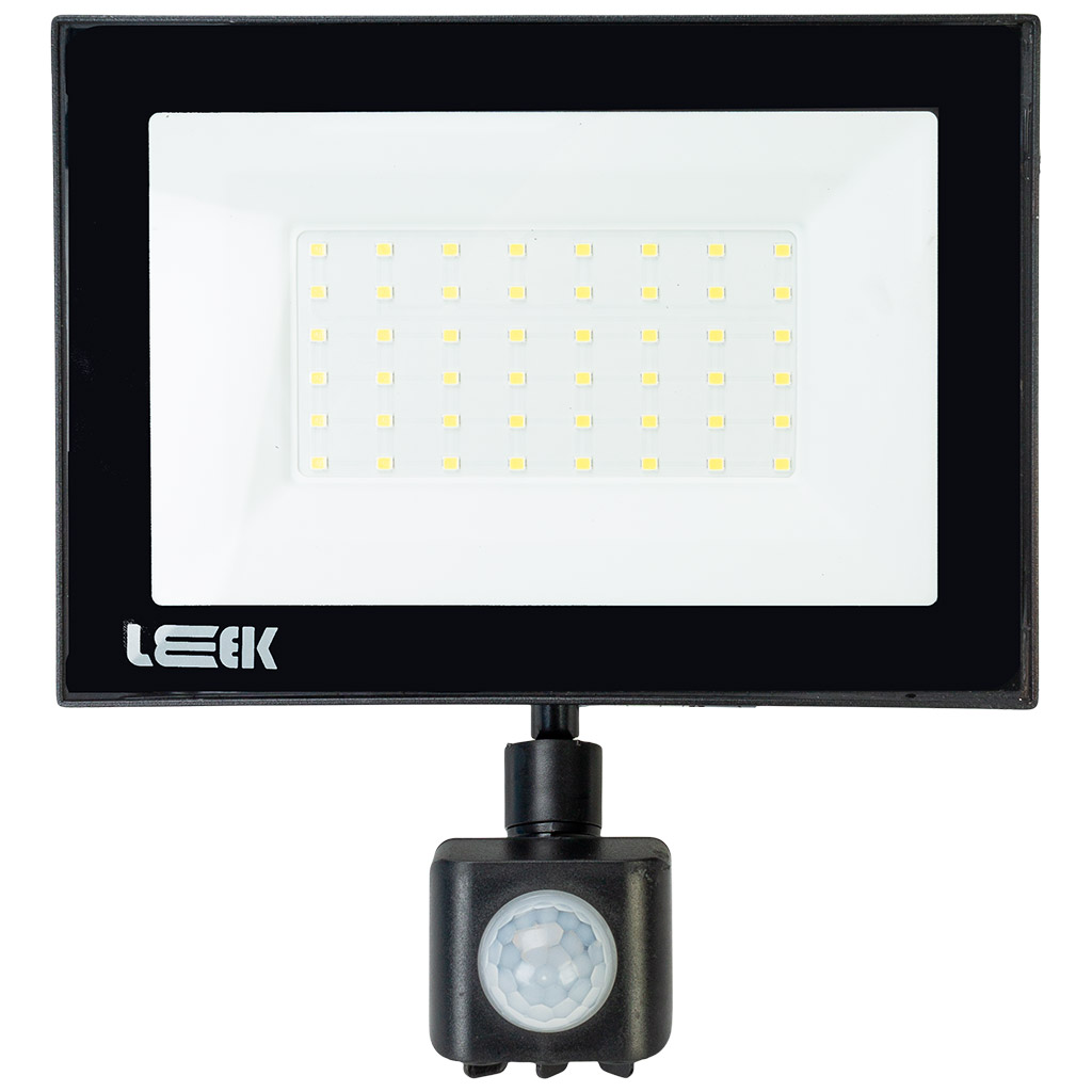Прожектор светодиодный Leek, 50Вт, 6500К, с сенсором, IP65, черный