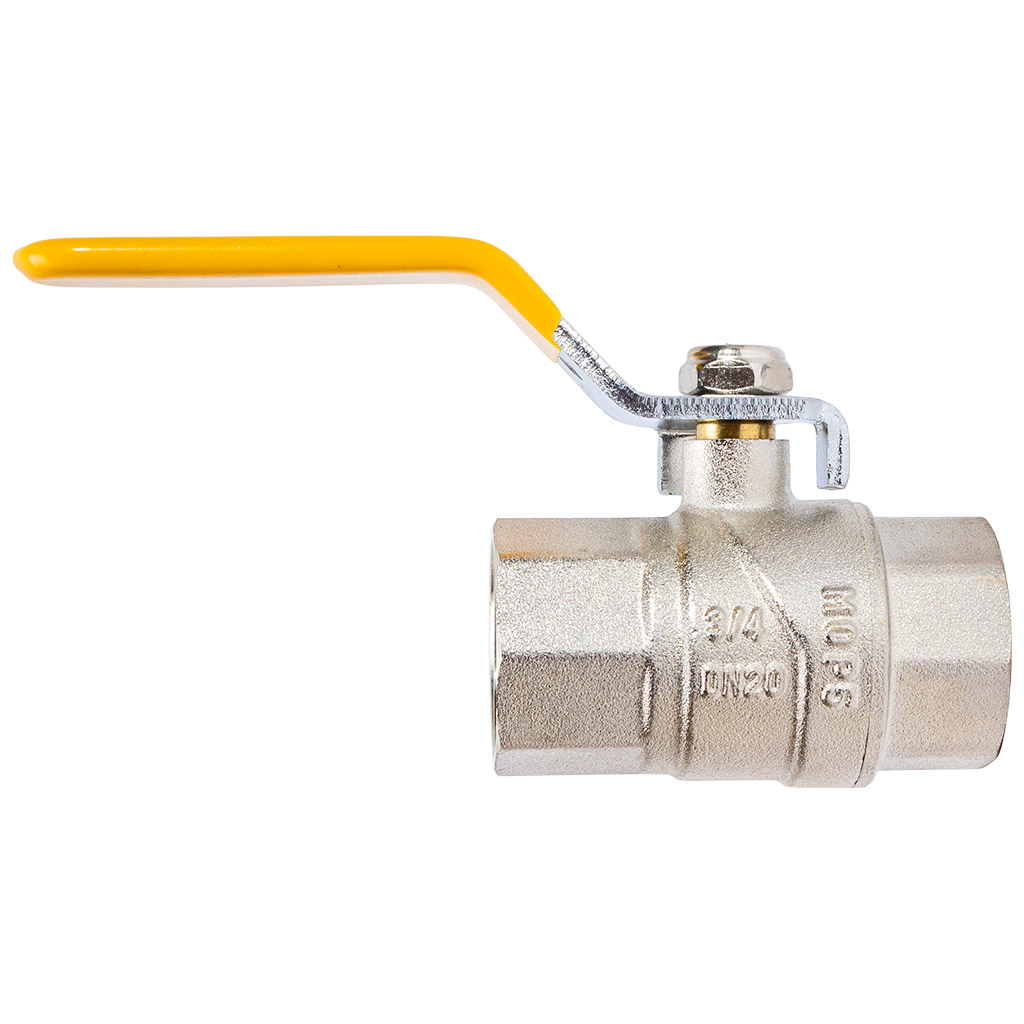 Кран газовый TIM, шаровый, 3/4'' г-г, рычаг