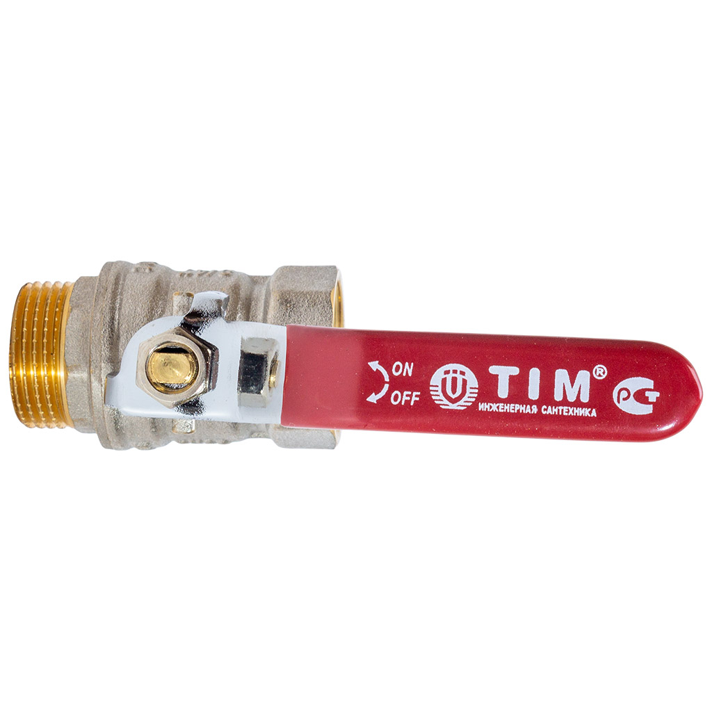 Кран шаровый для воды TIM, 3/4" г-ш, рычаг