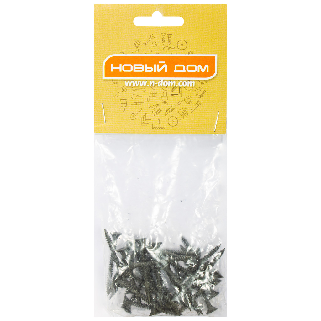 Саморез ГМ 3.5 х 41, оксидированный, частая резьба, пакет 30 шт/упак