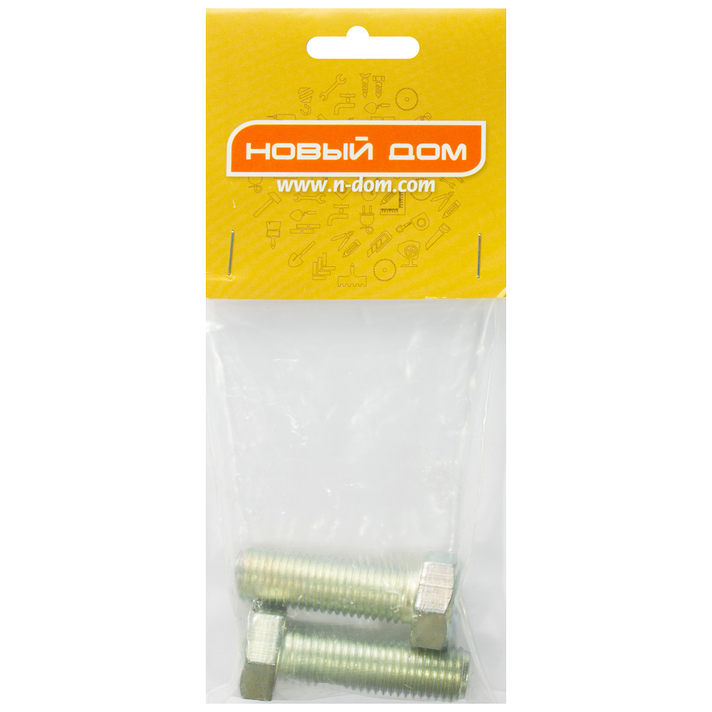 Болт с шестигранной головкой М 16 х 50, оцинкованный, 2 шт/упак