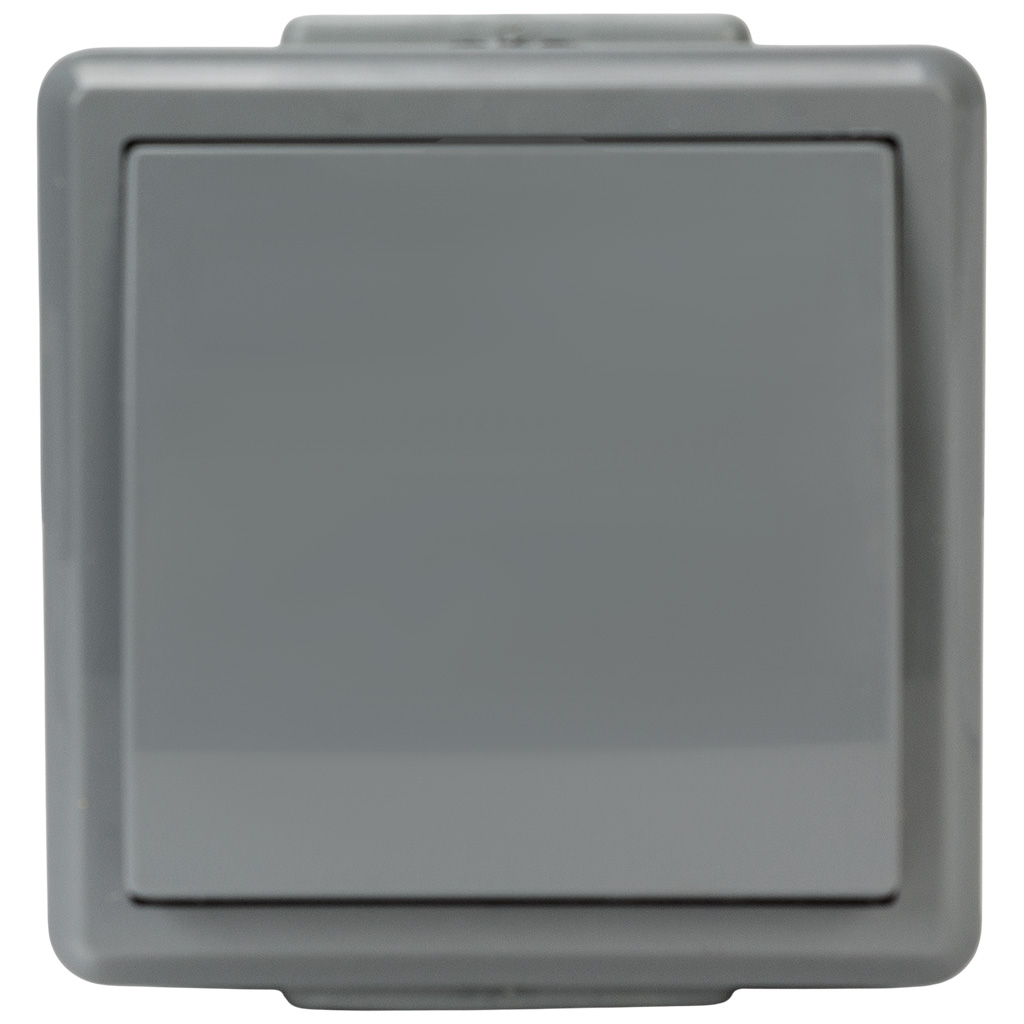 Выключатель открытой проводки Bylectrica Пралеска Аква, 1-клавишный, 6А, IP55, серый