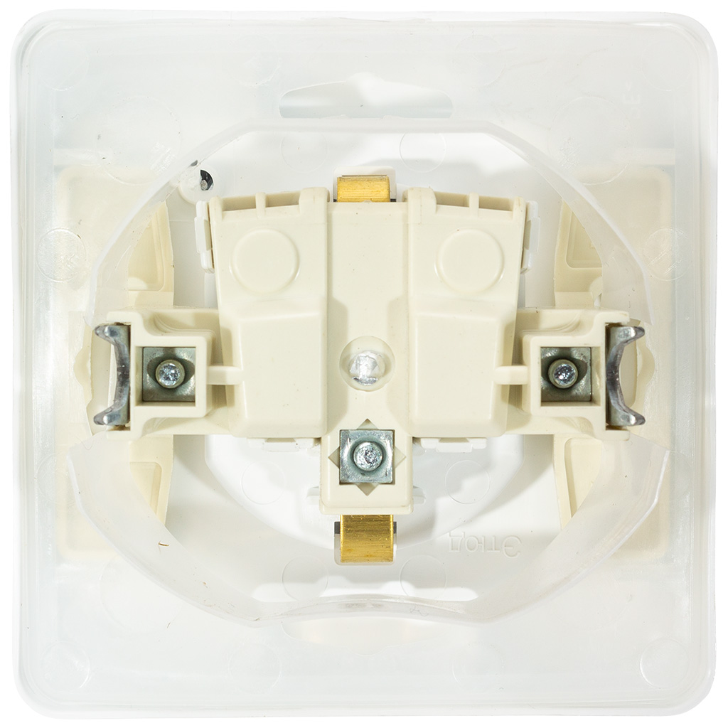 Розетка скрытой проводки Systeme Electric Этюд, 1-местная, 16А, с заземлением, белая.