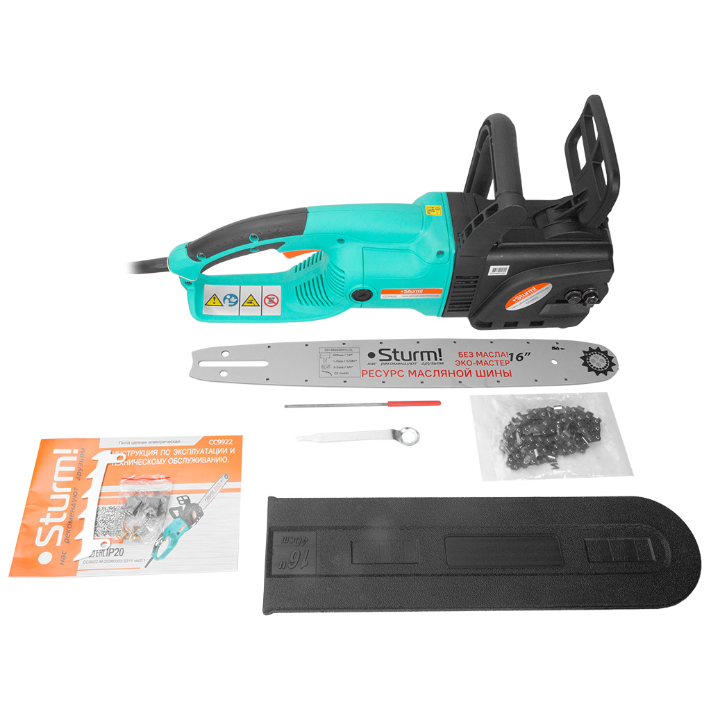 Пила электрическая цепная  Sturm! CC9922, безмасляная, 2.2кВт, шина 16"