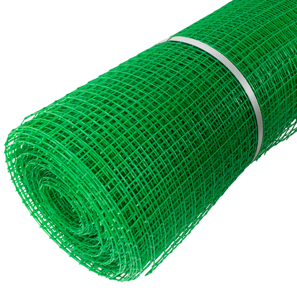Сетка пластиковая заборная СР-15, ячейка 20х20мм, высота 1м, длина 20м, зеленая