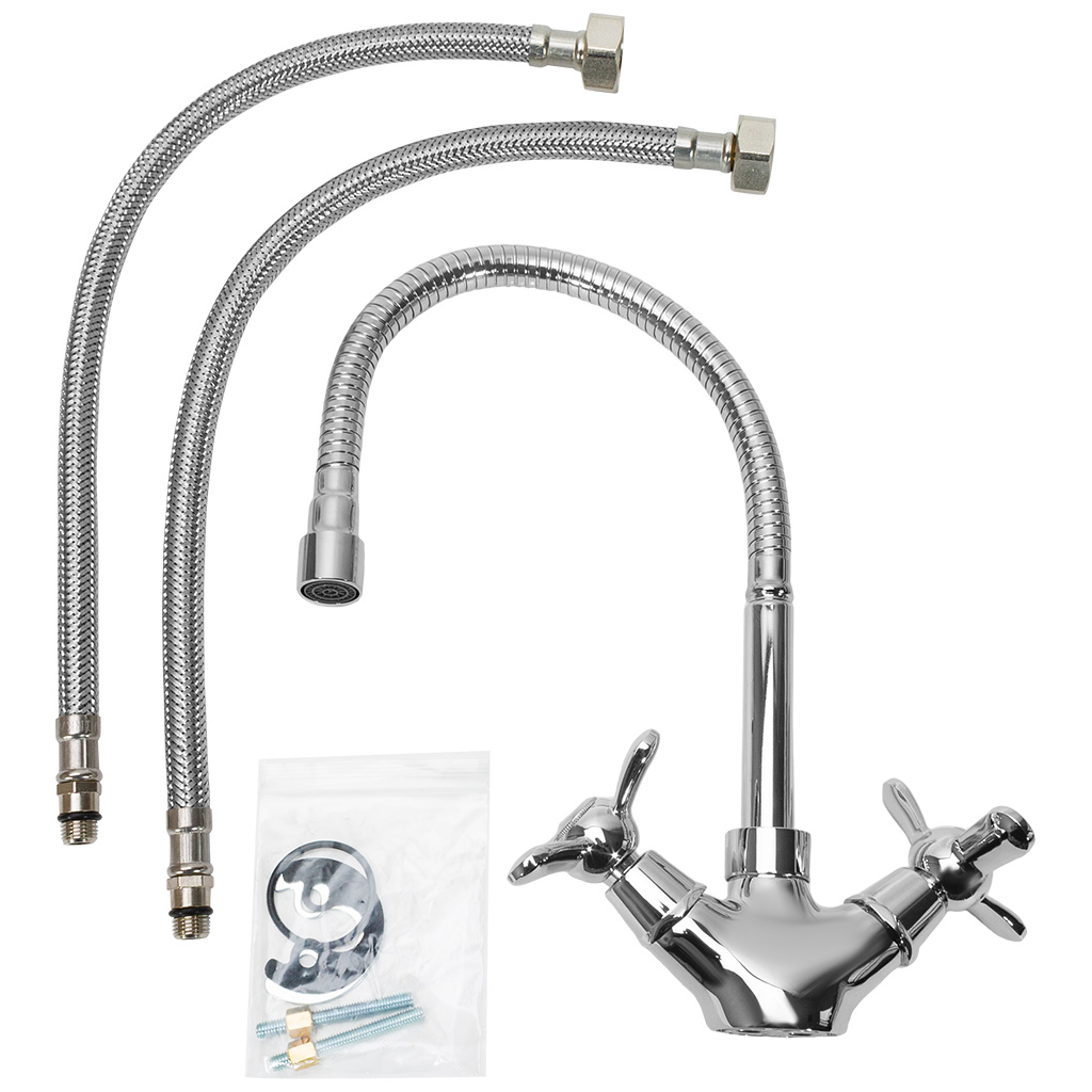 Смеситель для кухни Rossinka Q02-75, с гибким изливом