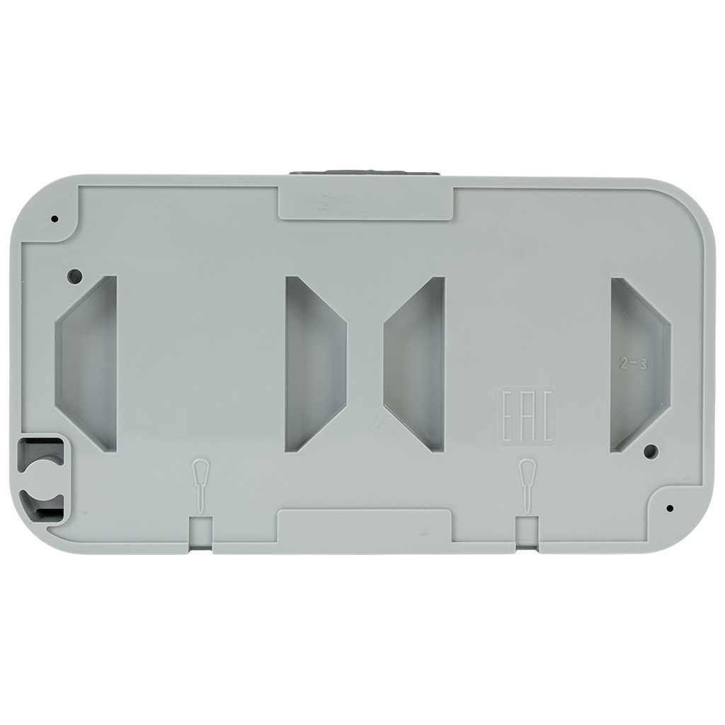 Розетка открытой проводки Bylectrica Пралеска Аква, 2-местная, 16А, с заземлением, с крышкой, IP54, серая