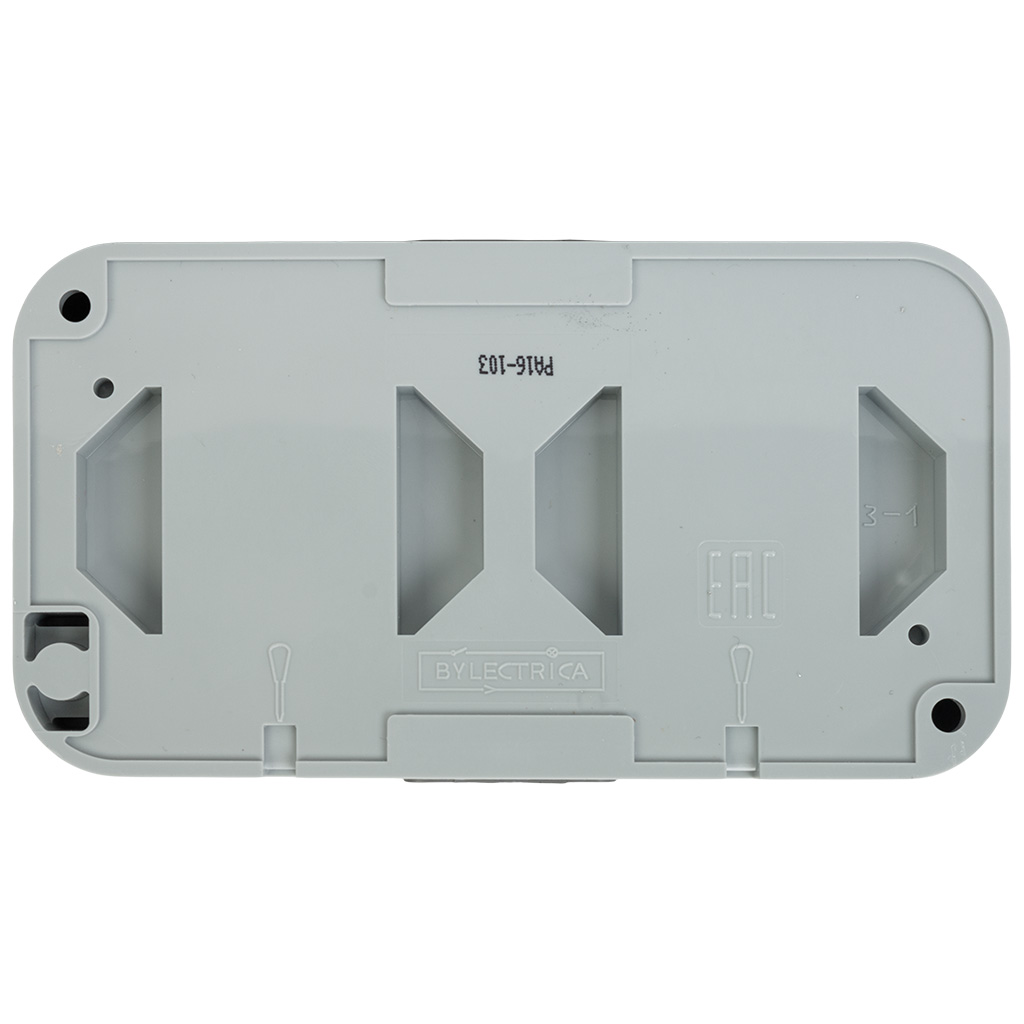 Блок открытой проводки Bylectrica Пралеска Аква, розетка 2-местная, с заземлением,  IP54, серый