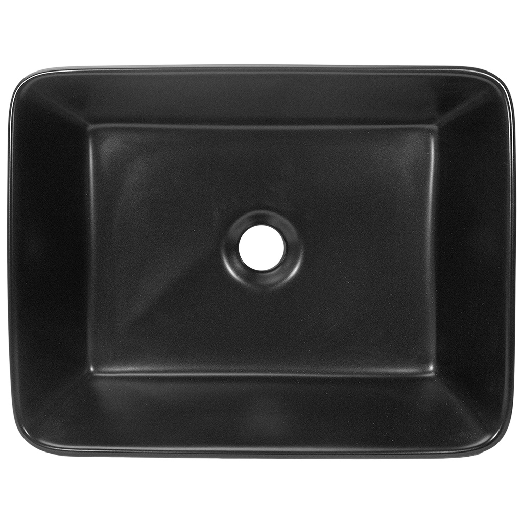 Умывальник накладной Eva Gold A022CBKM, прямоугольный, черный матовый
