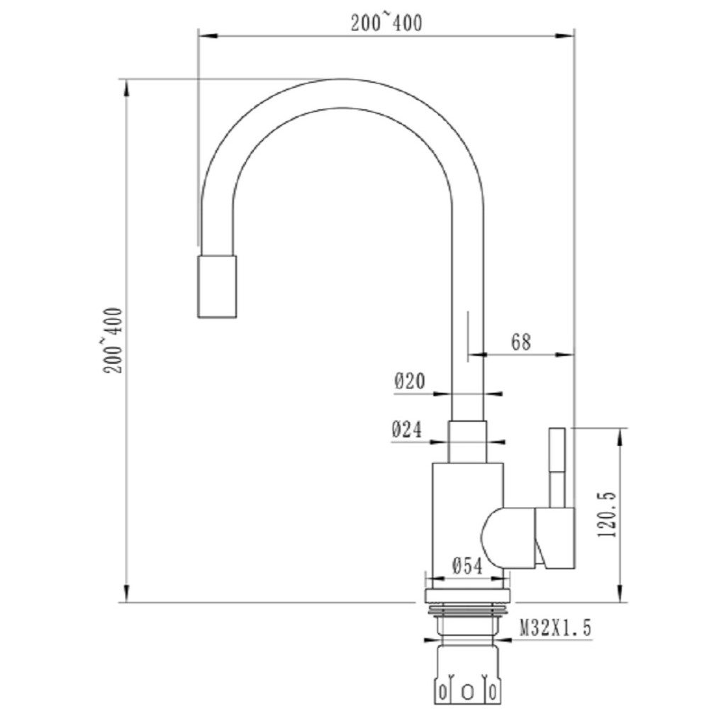 Смеситель Mixline MLSS-0325, для кухни, зеленый