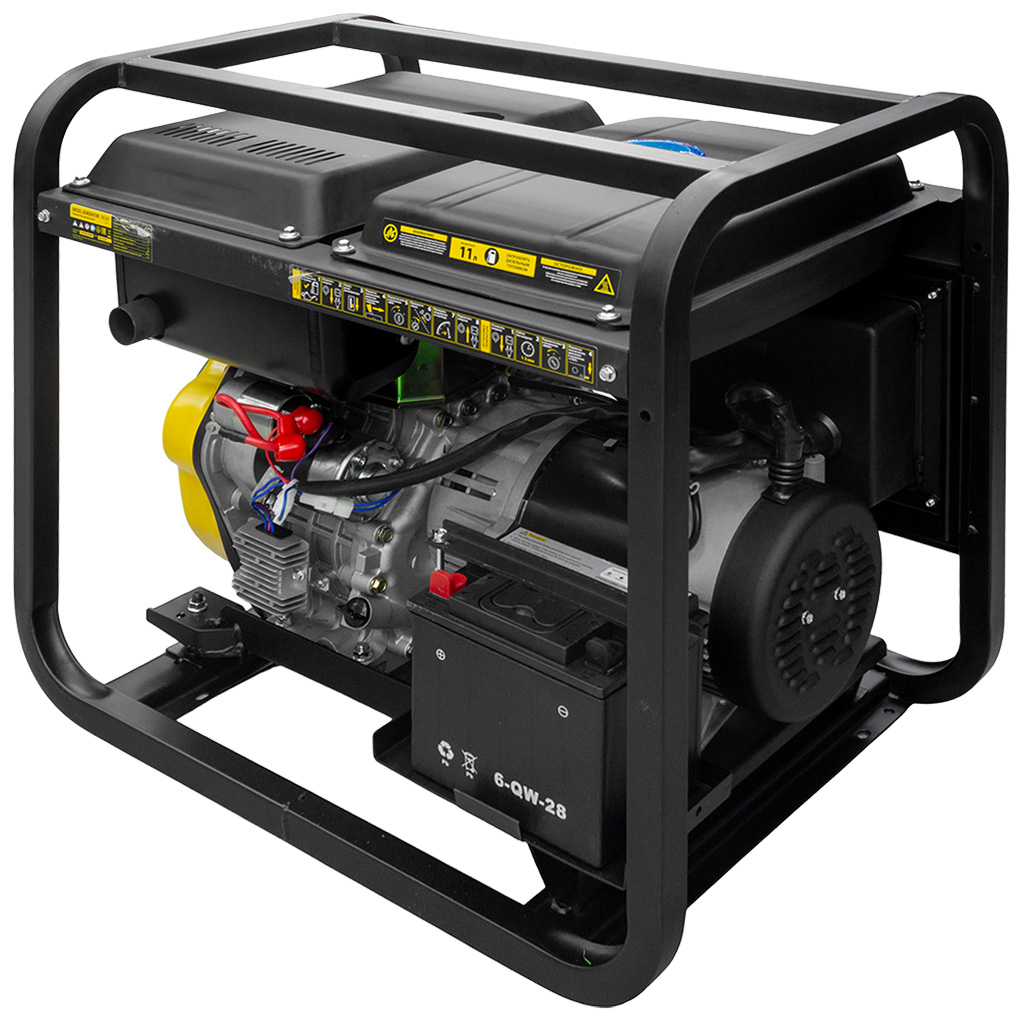 Генератор дизельный Denzel DES-55E, 5.5кВт, 11л, ручной, электростартер