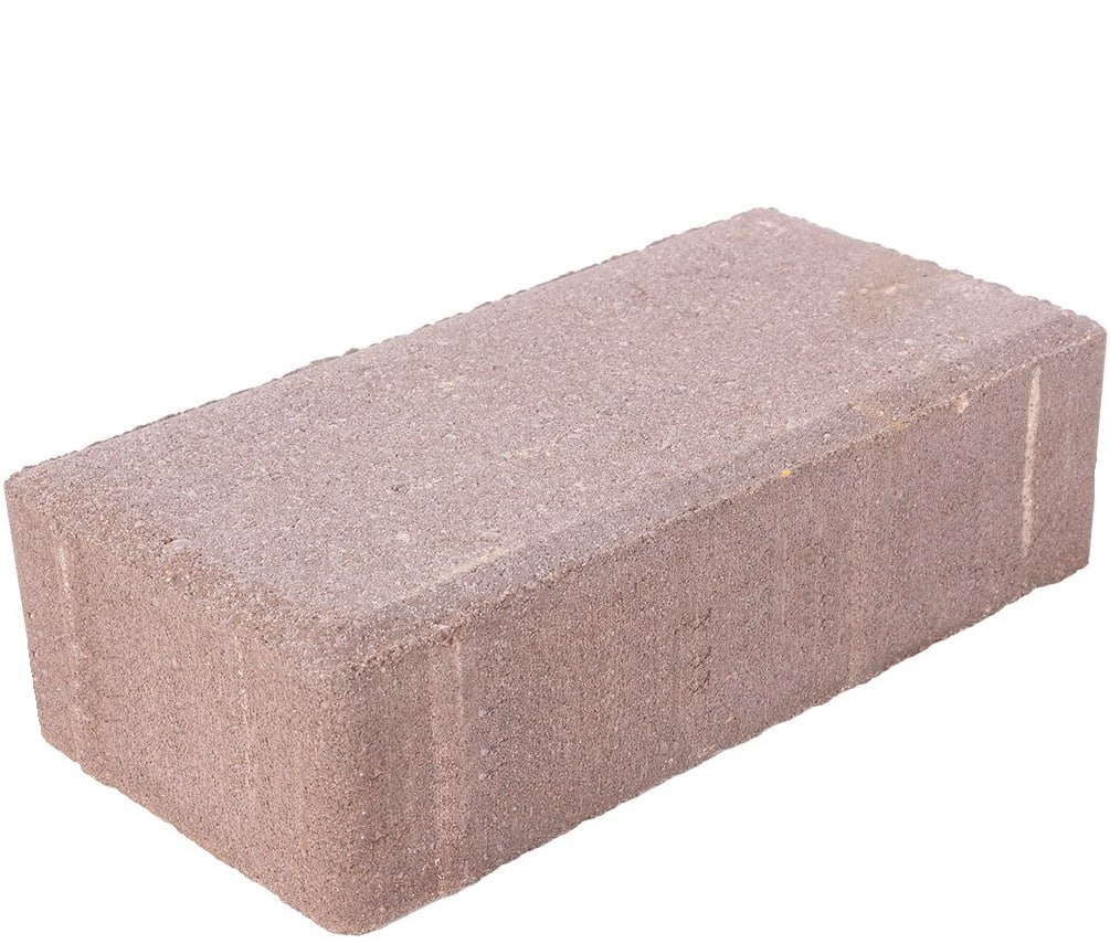 Плитка тротуарная прессованная "Брусчатка", ВКСМ, 60х100х200мм, коричневая, послойно, 60шт/1.2м2