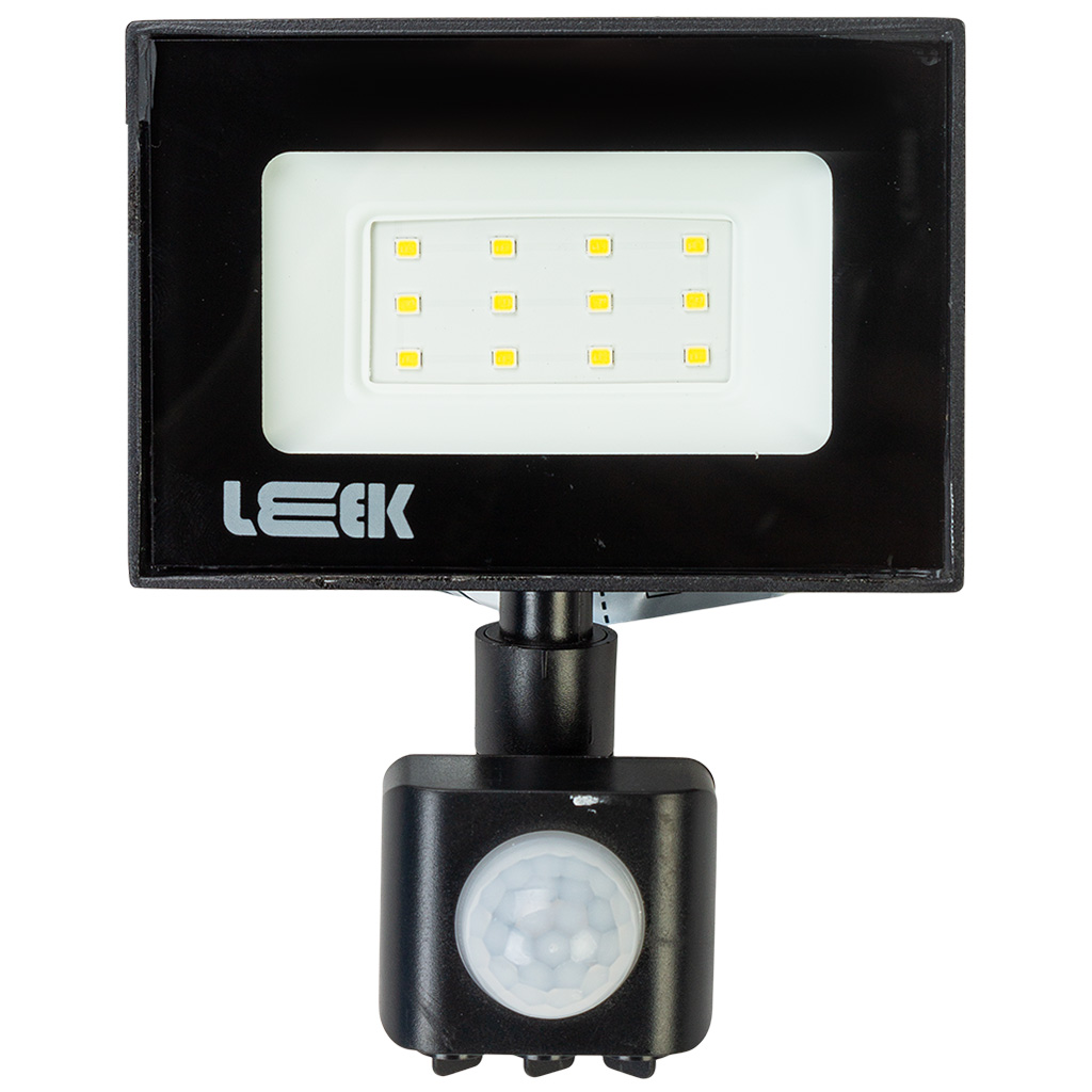 Прожектор светодиодный Leek, 10Вт, 6500К, с сенсором, IP65, черный