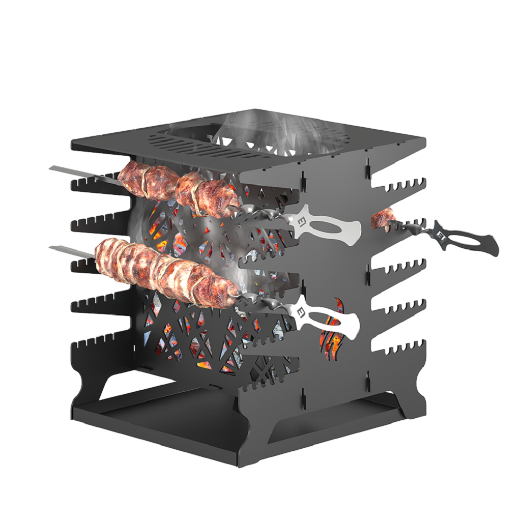 Мангал вертикальный Везувий, разборный, 390х350х420х3мм