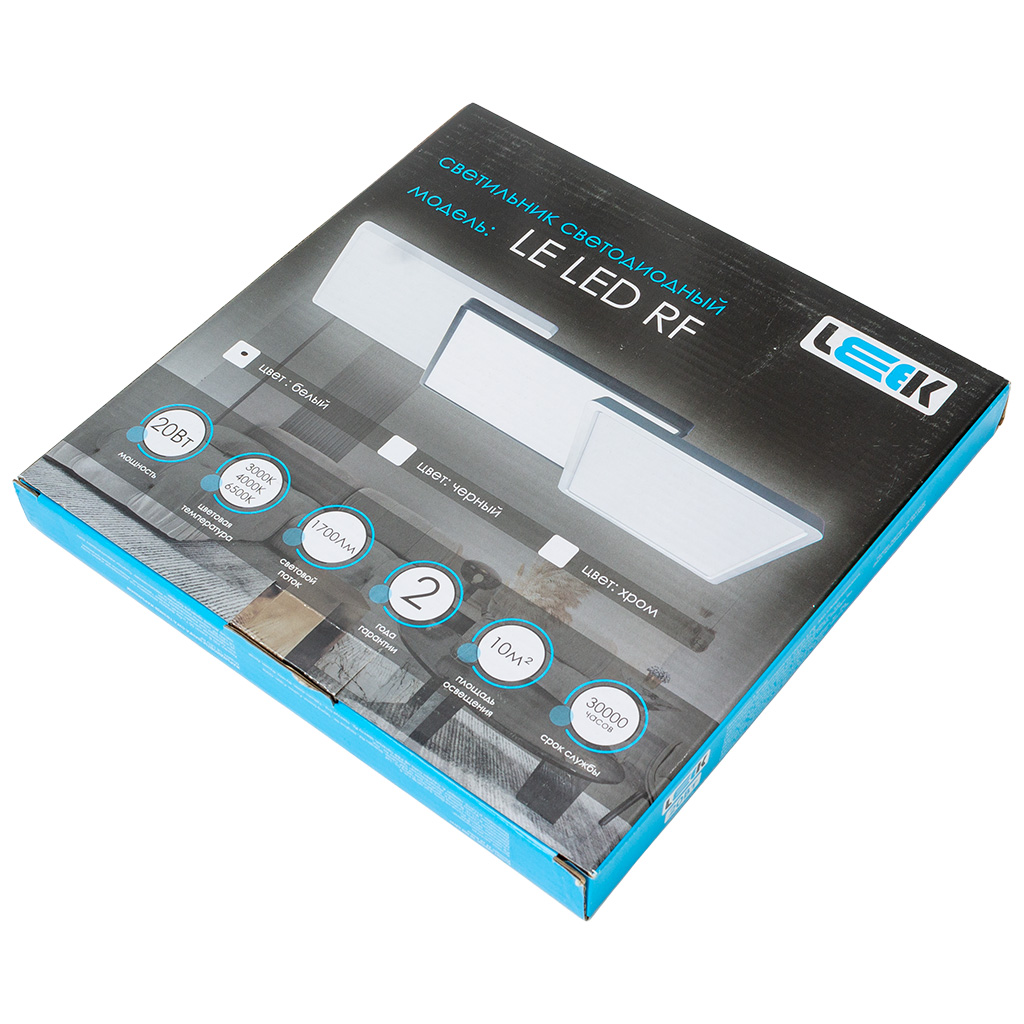 Светильник светодиодный Leek, 20Вт, 3000-6500К, белый, IP40, квадрат