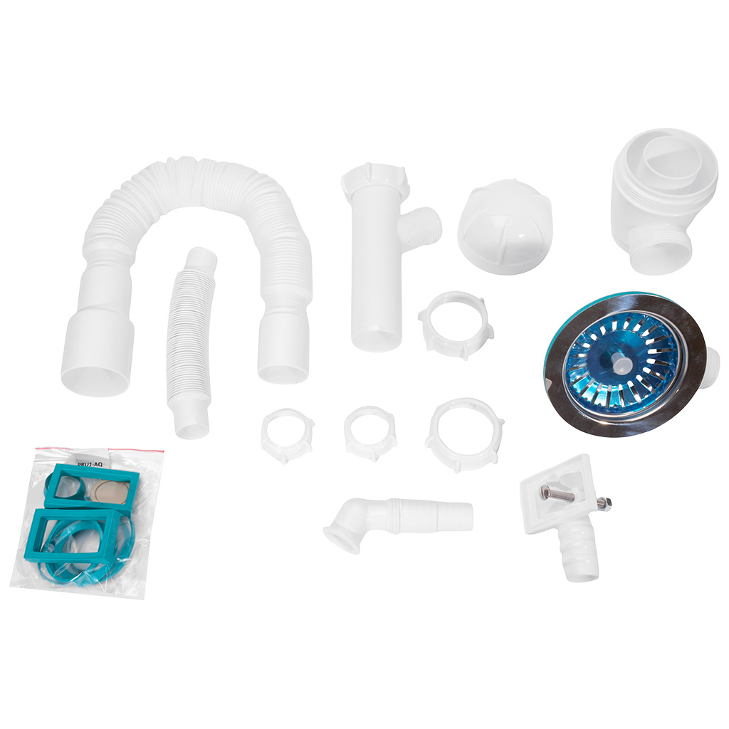 Сифон для мойки Aquant, выходом под стиральную машину, с переливом D40-40/50мм, L700мм