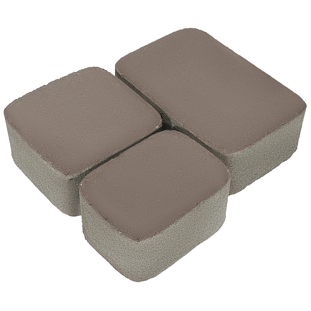 Плитка тротуарная прессованная "Старый город", Зенит Черноземье, 3 формы, коричневая, 60мм, 12.67м2/уп.