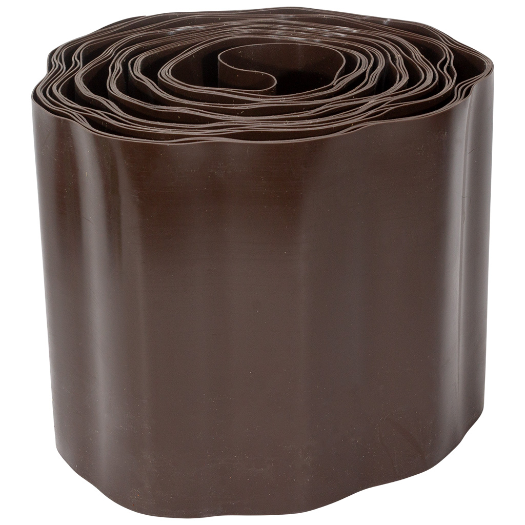 Лента бордюрная Протэк Гофра, коричневый, 150мм х 9000мм