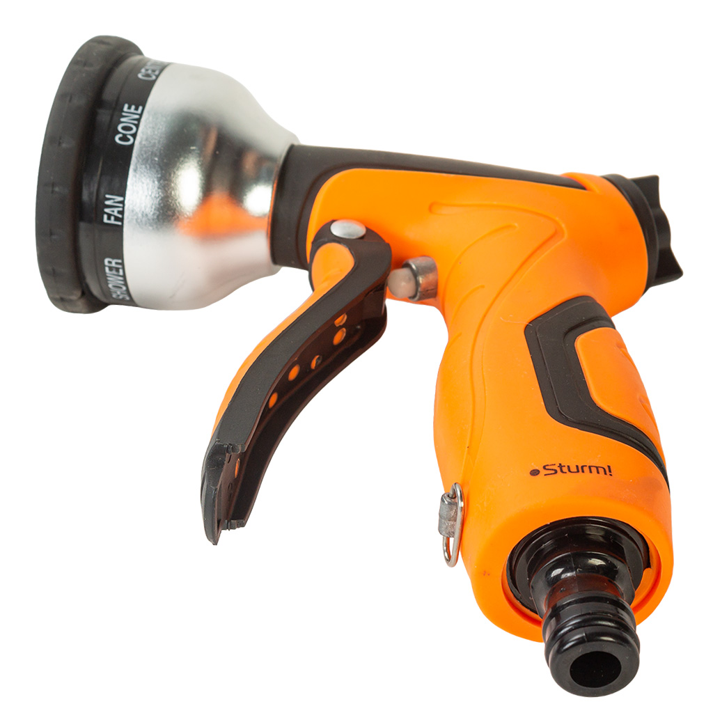 Пистолет-распылитель Sturm! 3015-17-09ZF, цинковая форсунка, корпус с резиновым покрытием, 9 режимов