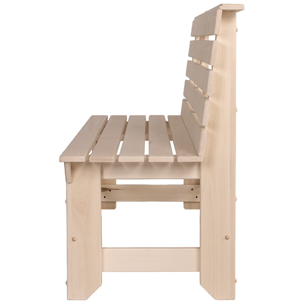 Скамья без подлокотников, липа, 1200мм х 870мм х 550мм