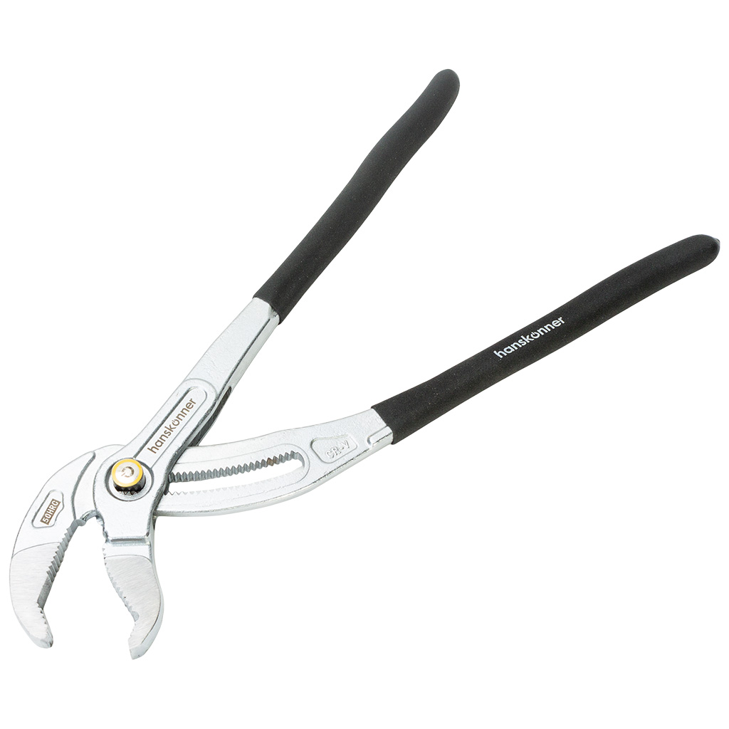 Клещи переставные Hanskonner, кнопочный шарнир, зев 90мм, 400мм