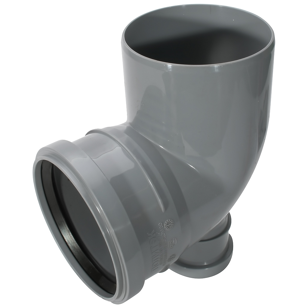 Отвод канализационный d 110х50, угол 90°, верхний выход