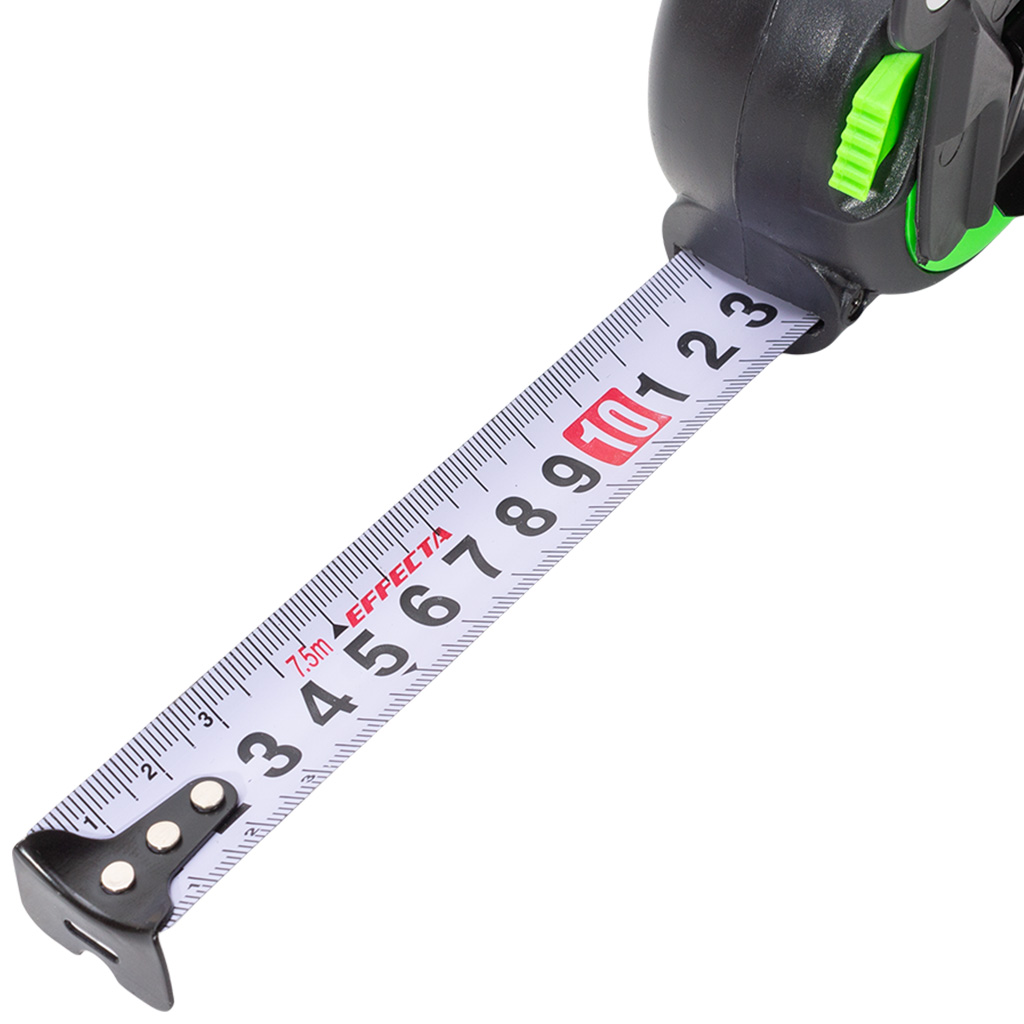 Рулетка Effecta Snap, автостоп, 7.5м х 25мм