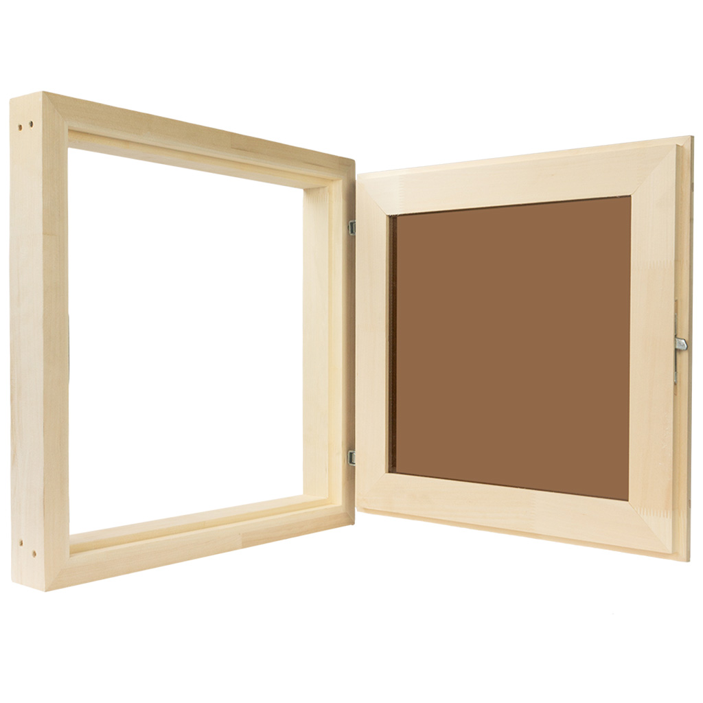 Окно для бани, 400мм х 400мм, тонированный стеклопакет