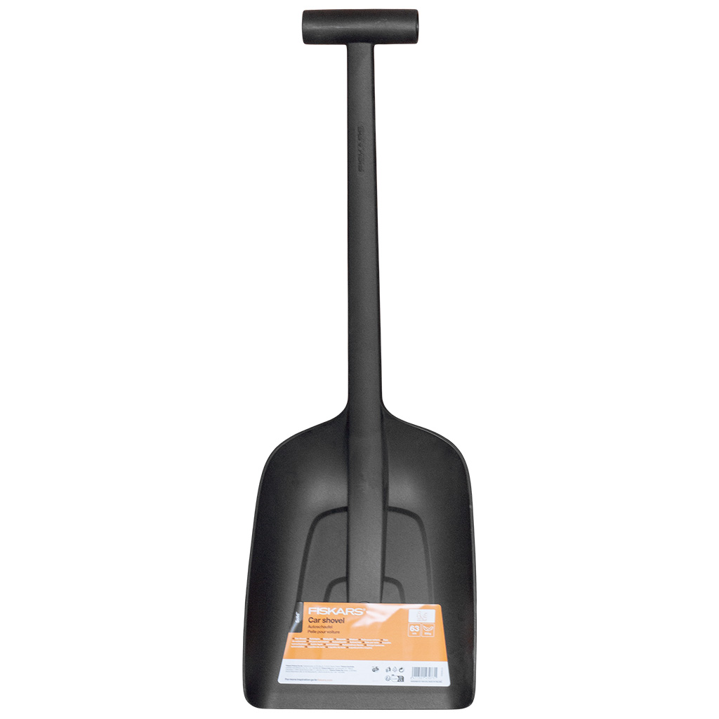 Лопата автомобильная для уборки снега Fiskars Solid, пластмассовая, пластмассовый черенок, 105х220х630мм