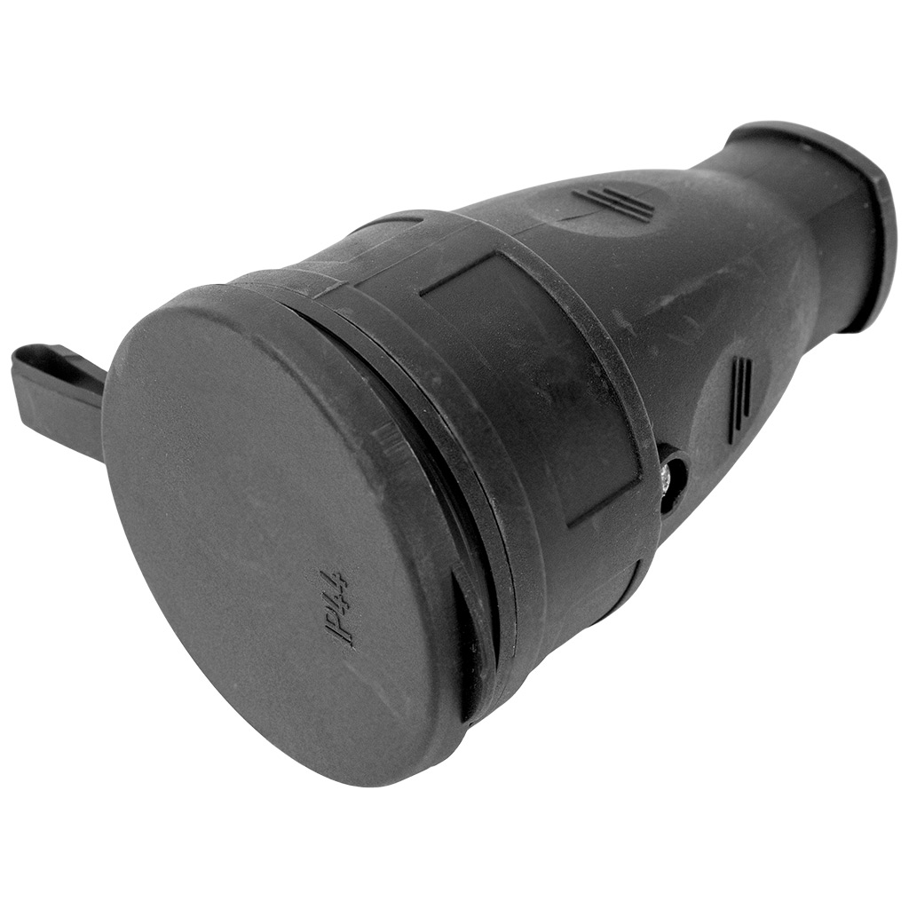 Штепсель Витебск, 16А, с заземлением, каучук, черный