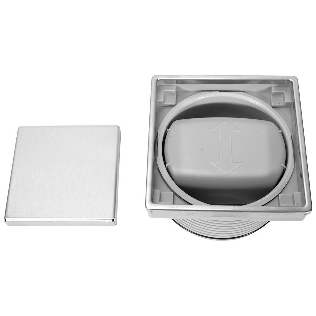 Трап Tim, горизонтальный выпуск, для внутренней канализации D50мм, 150х150мм