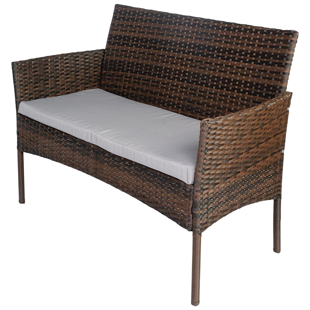 Набор мебели Доминика SFS003, стол + диван + 2 кресла, темно-коричневый