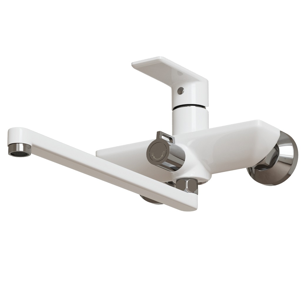 Смеситель Mixline City white ML33-02, для ванны, белый