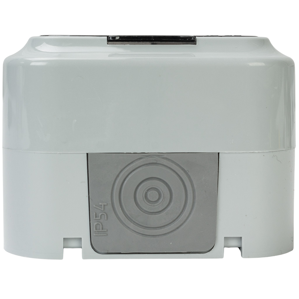 Розетка открытой проводки Bylectrica Пралеска Аква, 1-местная, 16А, с заземлением, с крышкой, IP54, серая