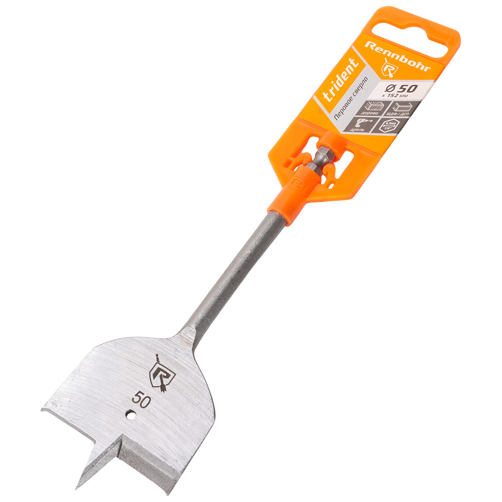 Сверло по дереву Rennbohr, перовое, 50х152мм