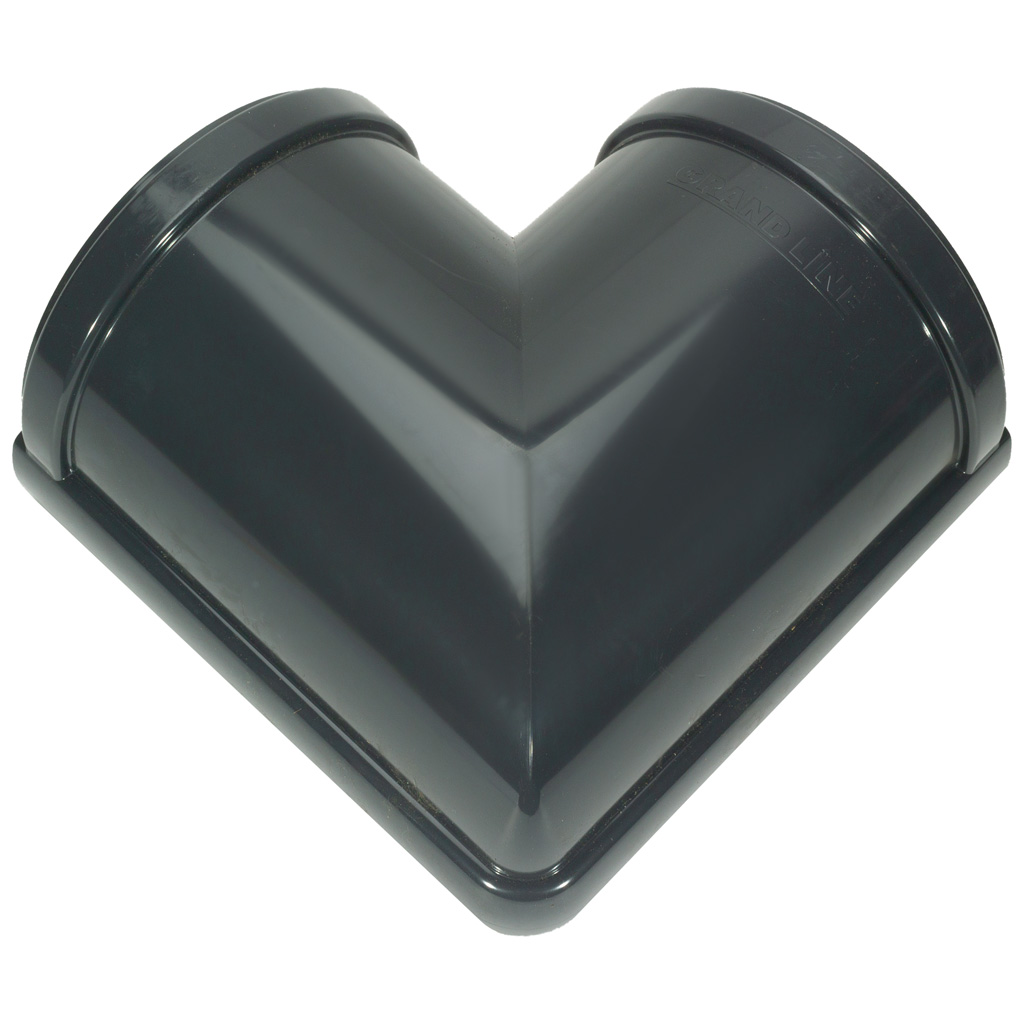 Угол желоба водосточного Grand Line, d-135/90градусов, графит