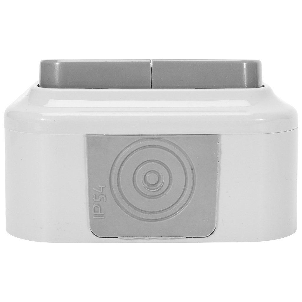 Выключатель открытой проводки Bylectrica Пралеска Аква, 2-клавишный, 6А, IP54, серый