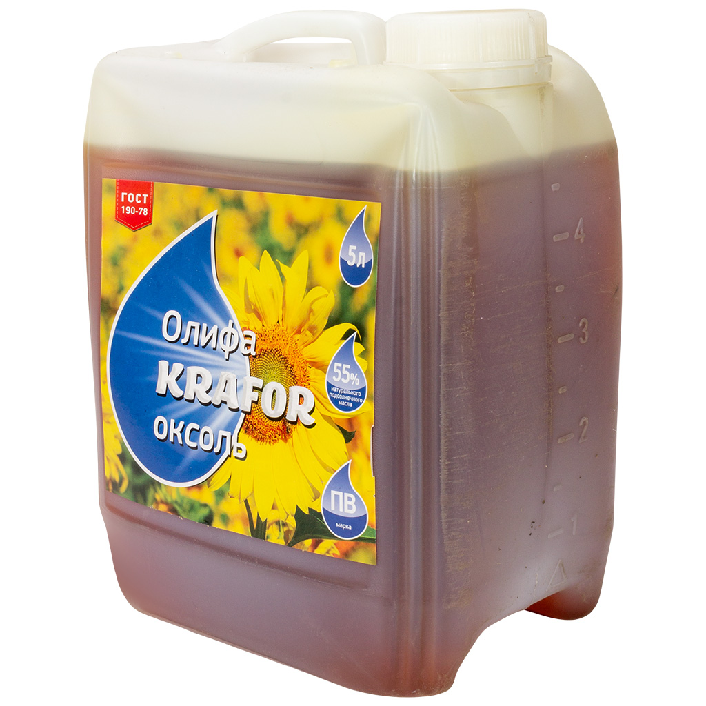 Олифа Krafor оксоль, для деревянных и металлических поверхностей, 5л
